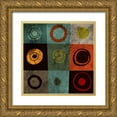 thumbnail image 1 of GraphINC 26x26 Gold Ornate Wood Framed with Double Matting Museum Art Print Titled - Tiles Circles, 1 of 4