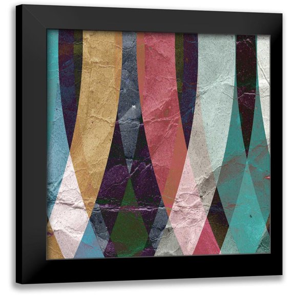 GraphINC Studio 12x12 Black Modern Framed Museum Art Print Titled - Geometric Design 4