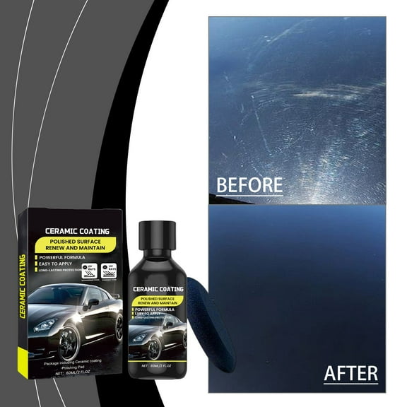 Graphene Ceramic Car Paint Coating Kit 60ml | Aerospace-Grade Protection | Ultra-Hydrophobic | High Gloss Finish | Scratch Repair | Long Lasting | Waterless Application | Complete Set