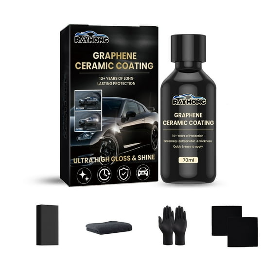 Graphene Ceramic Coating for Cars (70ml) - 12H Advanced Graphene for Car Detailing Kit, 10+ Years of Long Lasting Protection, Ultra High Gloss, Suitable for Any Color Car
