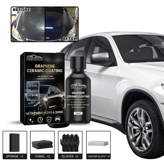 Graphene Ceramic Coating For Cars (70ml) - Coating For Car Detailing - Years Of Long Lasting Protection - Ultra High Gloss, Extremely Hydrophobic Home Decor Christmas Gifts Of The Day
