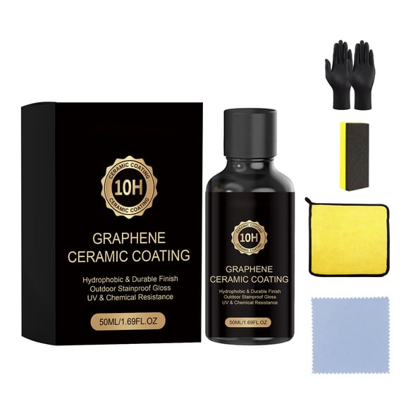 Graphene Ceramic Coating Kit 50ml Car Paint Protection Hydrophobic Auto Detailing Shine Sealant Set