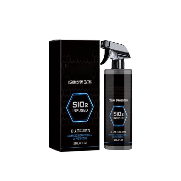 Graphene Ceramic Coating Spray 120ml, Hydrophobic SiO2 Paint Protection for Car Gloss and Shine, Water Repellent Polish for Auto Wheels and Headlights, DIY Car Detailing Wax Spray