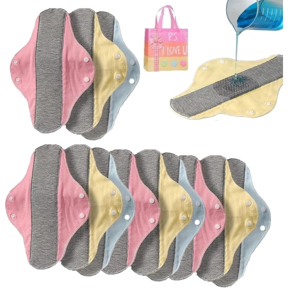 Graphene Reusable Incontinence Pads -12 Pack Washable, Leak-Proof Underpads for Elderly Care, Bed & Chair, Heavy Absorbency, Feel Dry & Comfortable(XX)