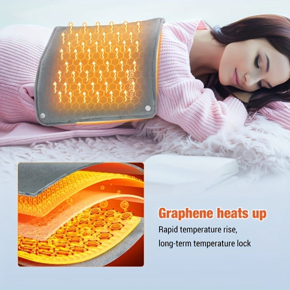 Graphene USB Heated Pad 50x30cm Crystal Fabric Portable Electric Warmer | Rapid Heating, Lightweight Build, Home and Workspace Use, for Legs and Hand, Winter Comfort