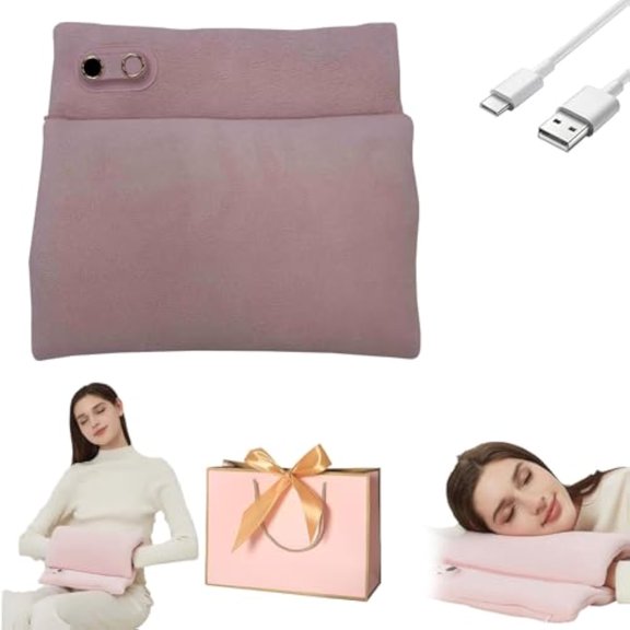 Graphene USB Rechargeable Multifunctional Hand Warmer, Smart Dual-Sided Fuzzy Portable Fast Heating Warm Handbag, Water-Free, Soft Velvet Travel Heater Warmer for Home, Office