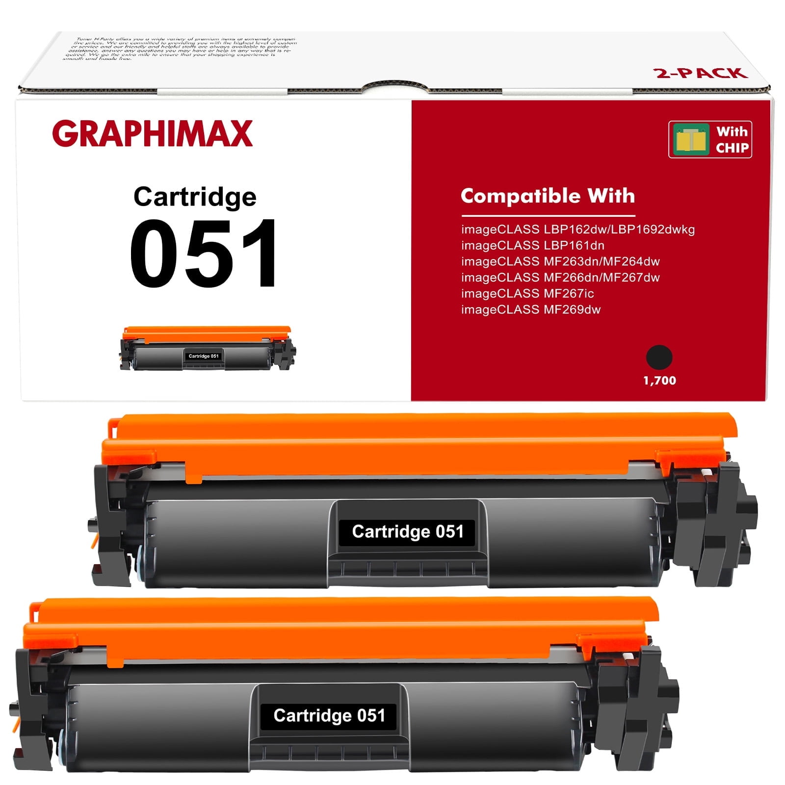 GraphiMax 051 Toner Cartridge Compatible for Canon 051 CRG-051 051H CRG ...