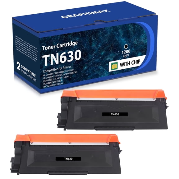 TN630 TN660 Toner Cartridge Compatible for Brother TN-630 TN630 TN660 TN-660 Work for DCP-L2540DW MFC-L2700DW MFC-L2740DW HL-L2340DW HL-L2380DW HL-L2300D Black Printer Ink, 2-Pack