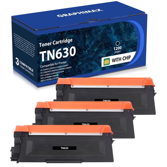 TN630 TN660 Toner Cartridge Compatible for Brother TN-630 TN630 TN660 TN-660 Work for DCP-L2540DW MFC-L2700DW MFC-L2740DW HL-L2380DW HL-L2340DW HL-L2300D Black Printer Ink, 3-Pack