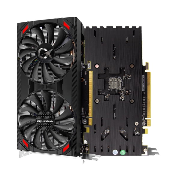 GraphiXcelerate RX 5500 8gb GDDR6 Graphics Card video display cards,128 Bit, 3XDP, HDMI, PCI Express 4.0X8, 8pin with Fan Intelligent System