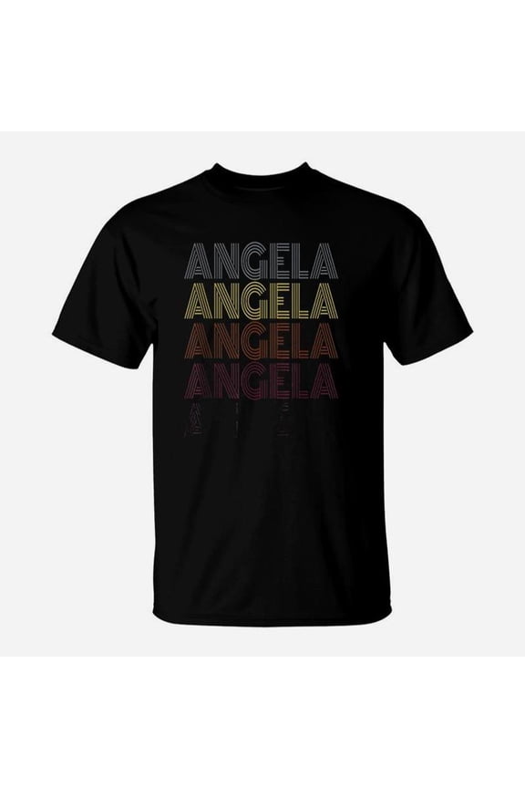 Graphic 365 First Name Angela Retro Pattern Style TShirt
