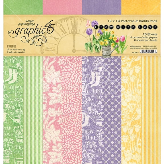 Graphic 45 Collection Pack 12"X12"-Grow With Love