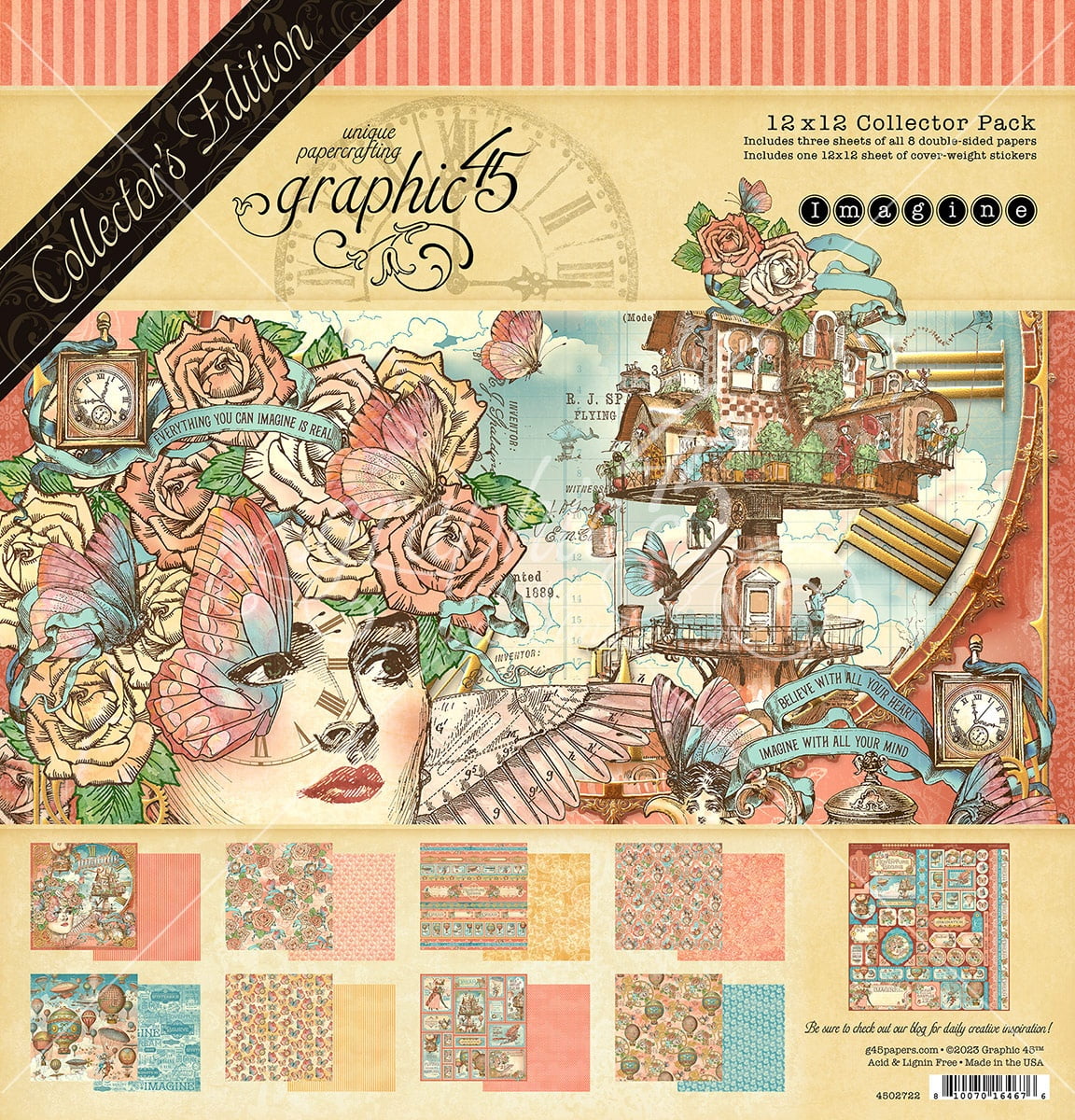 Graphic 45 Collector's Edition Pack 12"X12"-Imagine