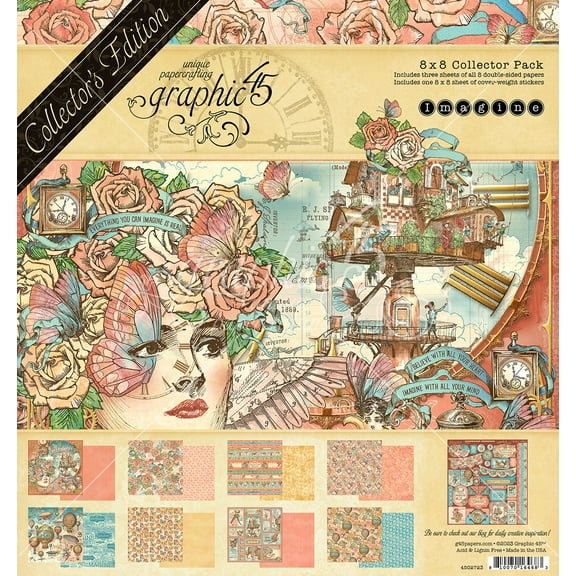 Graphic 45 Collector's Edition Pack 8"X8"-Imagine