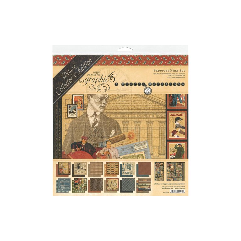 グラフィック45「A Proper Gentleman」12インチペーパー Graphic 45 Deluxe Collector's Edition Pack 12