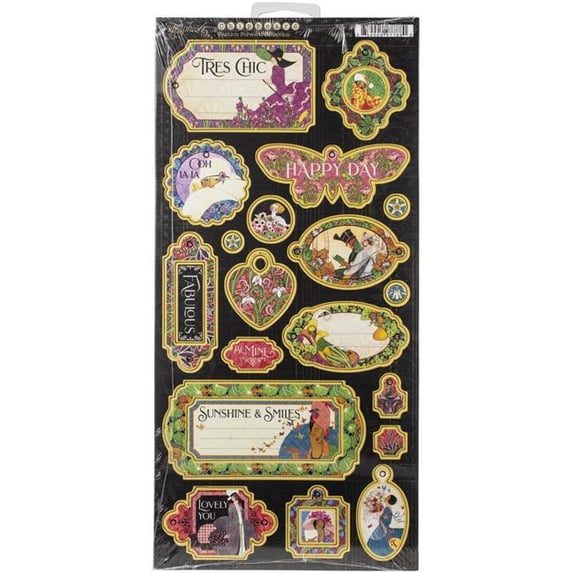 Graphic 45 G4501972 Fashion Forward Collection - Embellishments - Chipboard