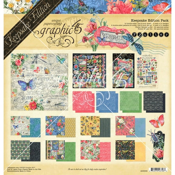 Graphic 45 Keepsake Edition Kit-Flutter