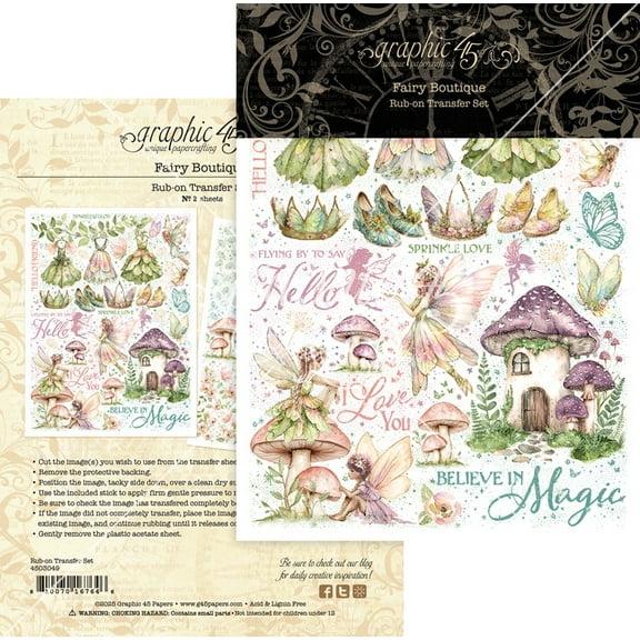 Graphic 45 Rub-On Transfers-Fairy Boutique