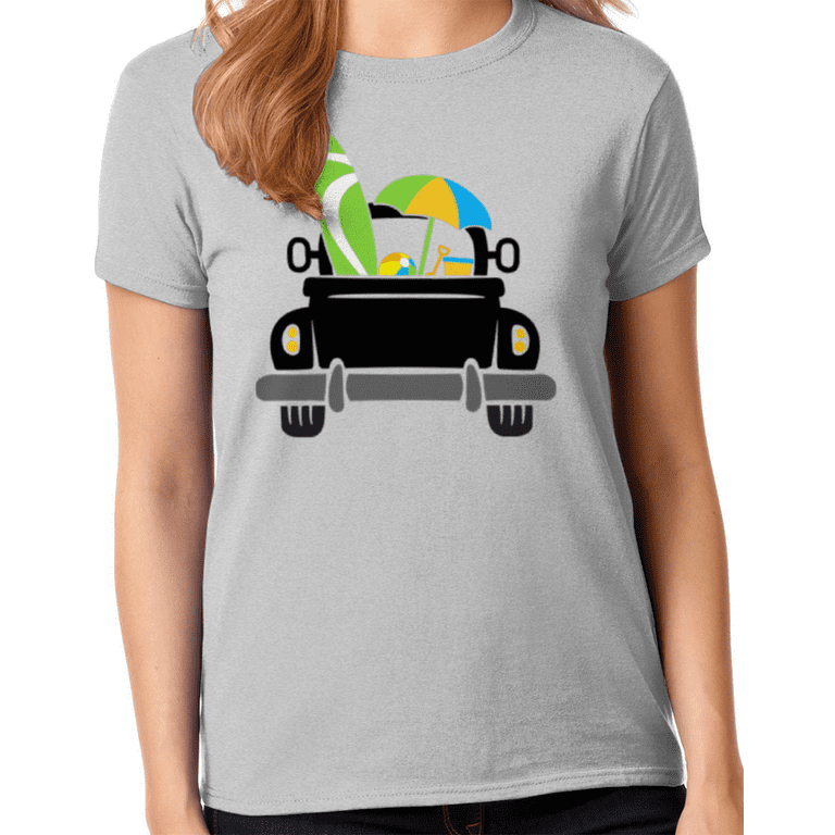 dvs. apologi høst Graphic America Summer Beach Truck Women's Graphic T-Shirt - Walmart.com