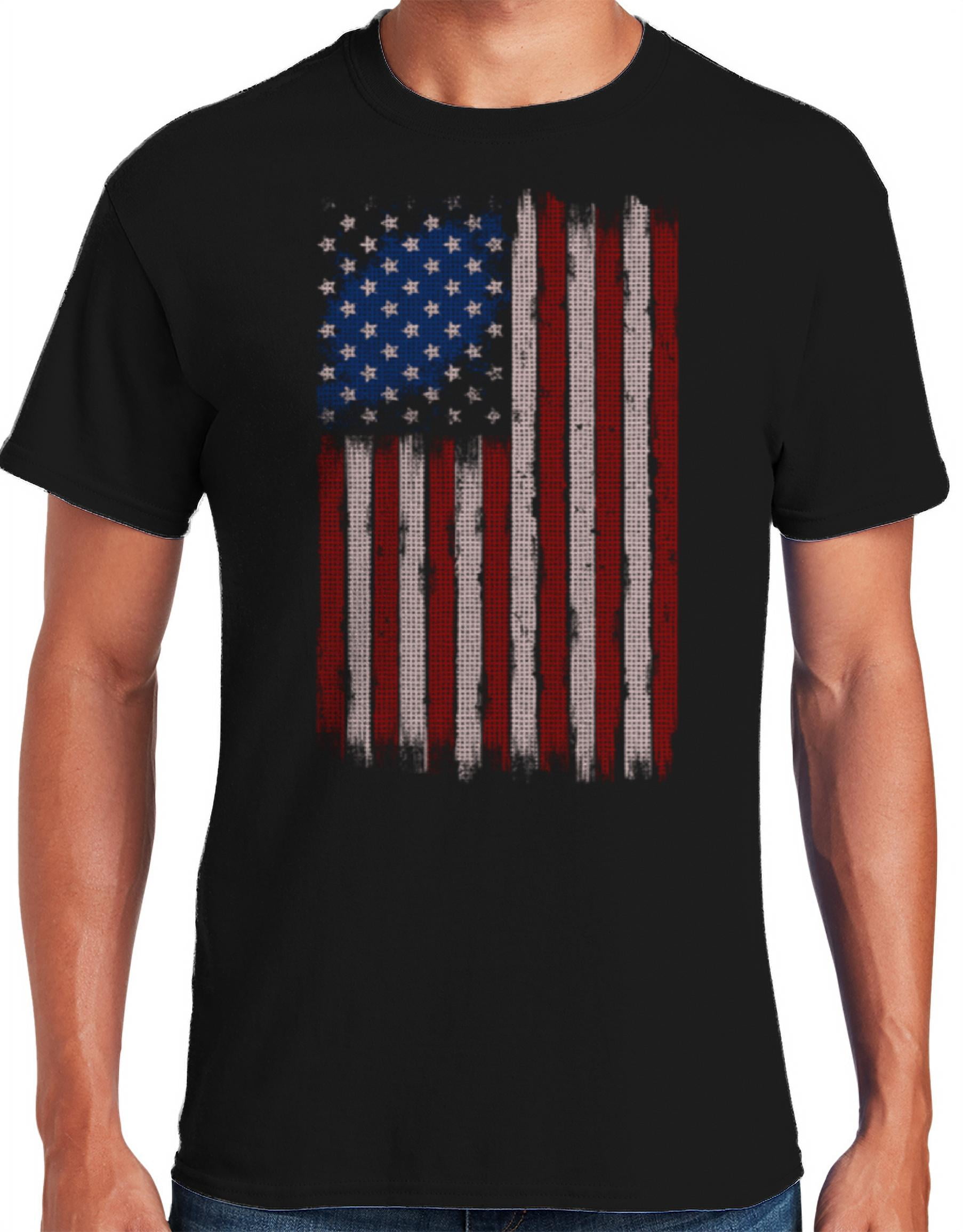 Graphic America Walmart Distressed American Flag Men's Graphic T-Shirt ...