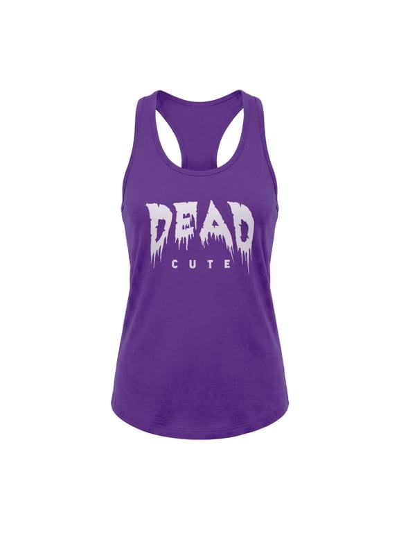 Halloween Junior's Dead Cute Dripping Letters Tank Top - Purple Rush - Medium