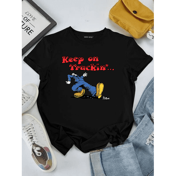 Graphic Art Keep On Truckin Retro Robert Crumb Vintage Style Unisex T-Shirt V15692 ,up to size 5XL