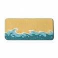 thumbnail image 1 of Graphic Beach Computer Mouse Pad, Design with Waves Stars and Grunge Spots, Rectangle Non-Slip Rubber Mousepad X-Large, 35" x 15" Gaming Size, Mustard Petrol Blue, by Ambesonne, 1 of 2