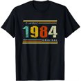 thumbnail image 1 of Graphic Birthday Gift Short Sleeved Old Born in 1984 Shirt 40th Birthday Summer T-shirt Retro Vintage 1984 Tshirt, 1 of 6