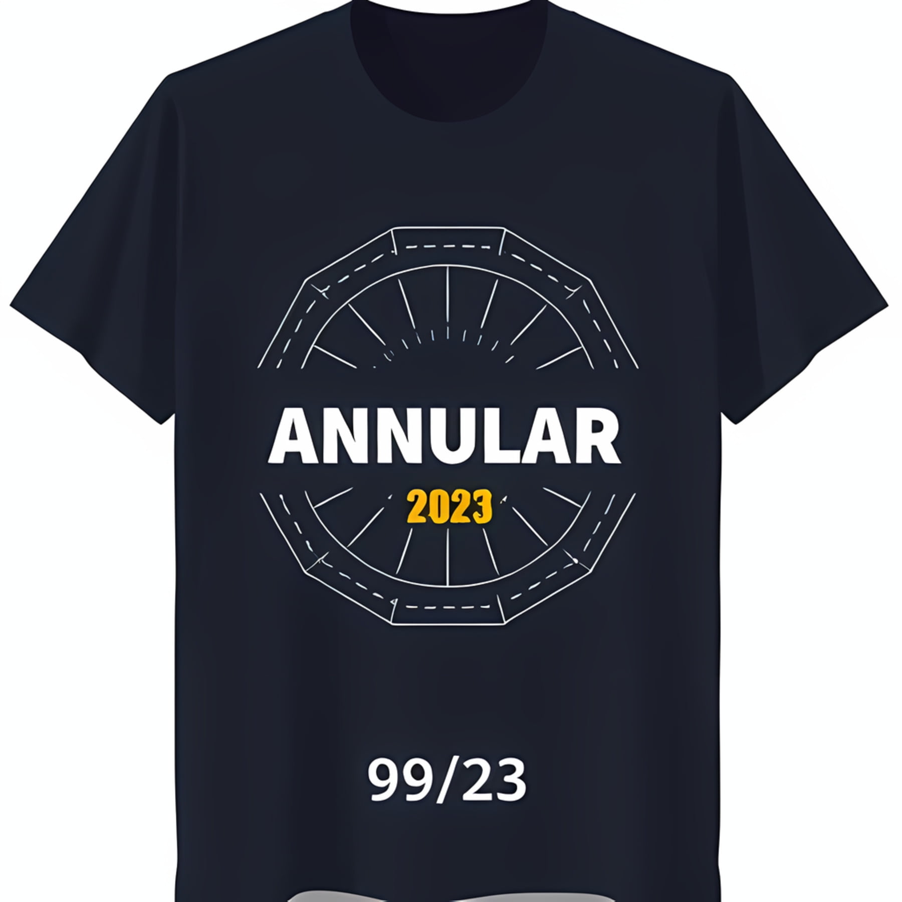 Graphic Black TShirt Annular 2023 Design with Yellow Detail