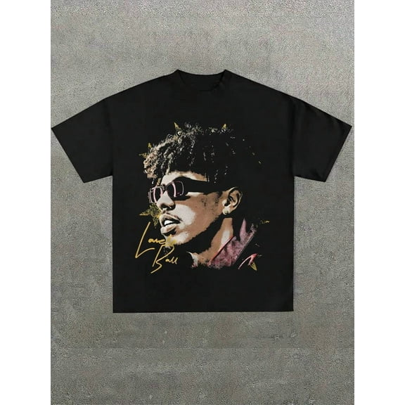 Graphic Black T-Shirt,Casual Print,Comfortable And Versatile,Pure Cotton Printed T-Shirt,Unisex Style