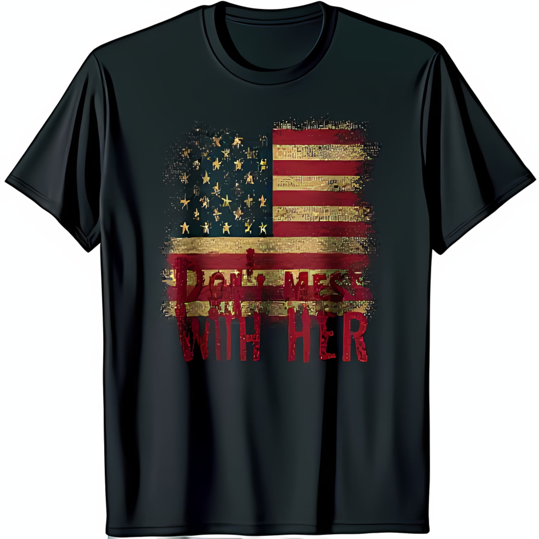 Graphic Black T-Shirt 'Don't Mess With Her' Bold Design - Walmart.com