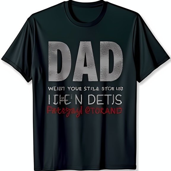 Graphic Black T-Shirt for Dads DAD with Fun Text Design