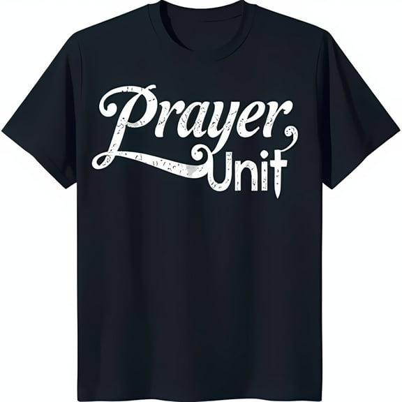 Graphic Black T-Shirt with 'Prayer Unit' Design Soft & Comfortable Everyday Wear