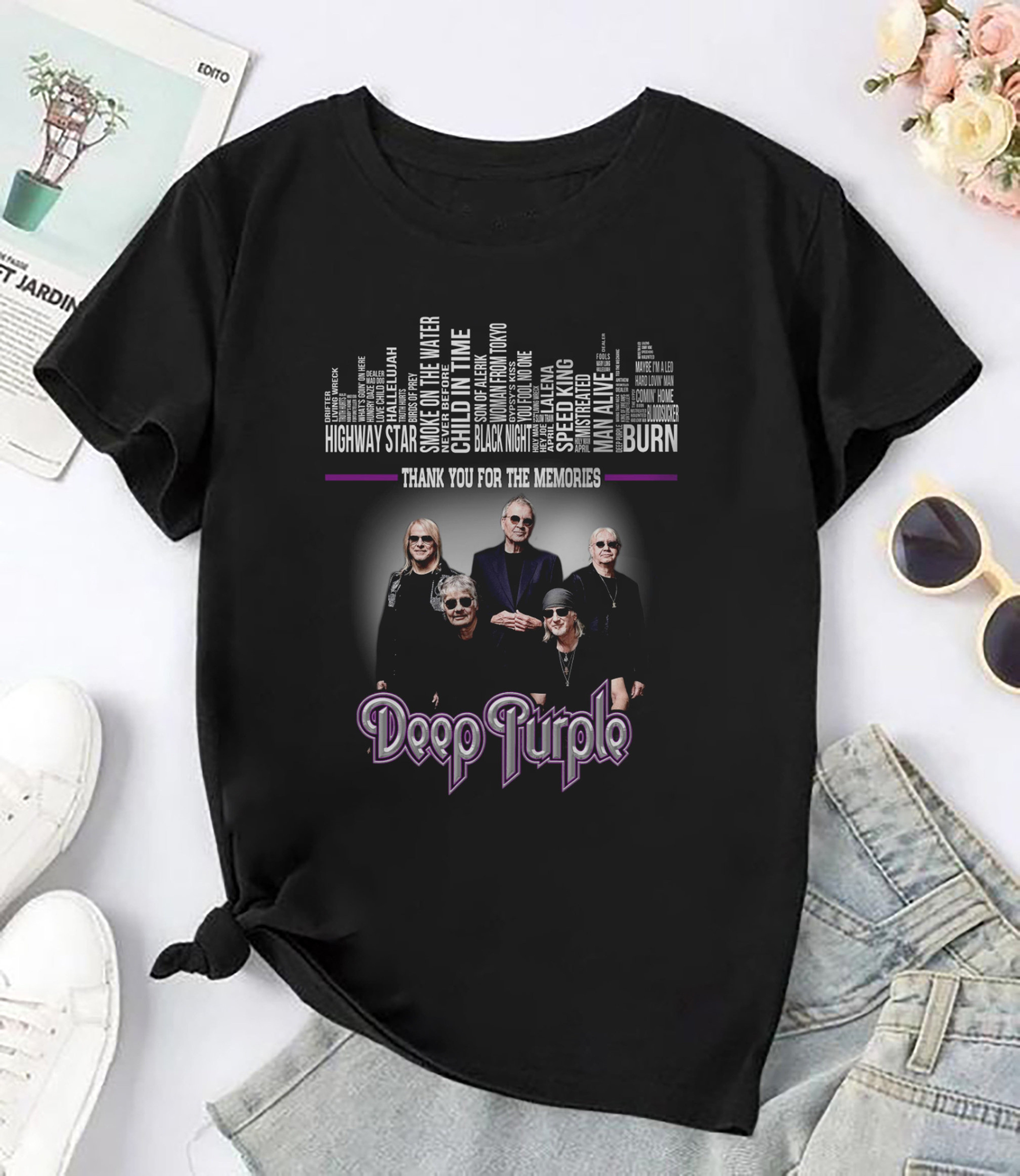 Graphic Deep Purple Band Songs T-Shirt, Deep Purple 90s Vintage 
