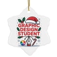 thumbnail image 1 of Graphic Design Student Ornament, Christmas Ornament 2025, Personalized Gift for Graphic Design Student Class Ceramic Snowflake Ornament Keepsake for Him or Her 211or26, 1 of 5