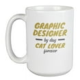 thumbnail image 1 of Graphic Designer Cat Lover Coffee & Tea Mug for Artist & Illustrator (15oz), 1 of 3