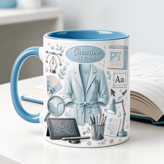 Graphic Designer Ceramic Coffee Mug, Creative Studio Design Tablet Gift