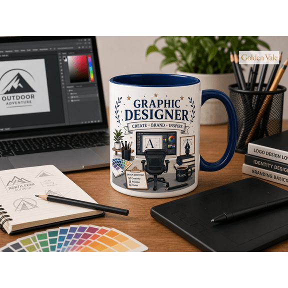 Graphic Designer Mug Creative Desk Coffee Cup Gift for Designers