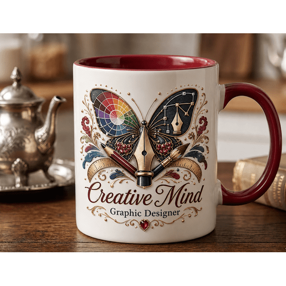 Graphic Designer Mug Creative Mind Coffee Cup Gift for Designers, Artists & Creatives