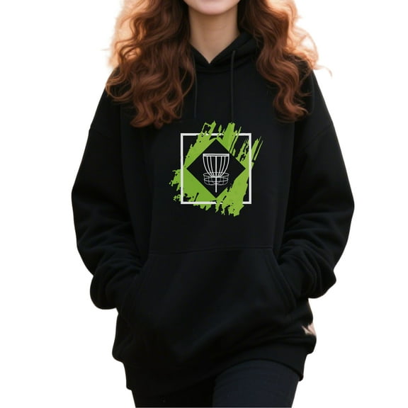 Graphic Disc Golf Hoodie for Men and Women, Unisex Pullover Hooded Sweatshirt, Comfortable Cotton Poly Blend, Casual Streetwear for Sport Lovers