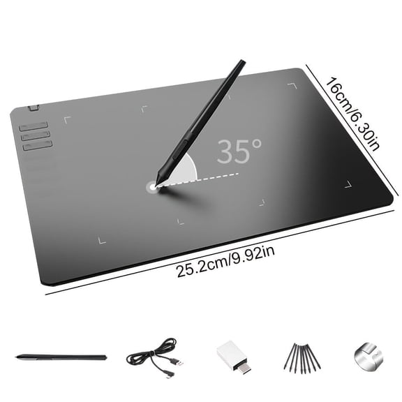 Ya Yatech Portable Drawing Tablet, 6.69" x 4.21" Active Area Battery-Free Stylus, Universal Compatible with Windows Mac Android Chrome Linux OS