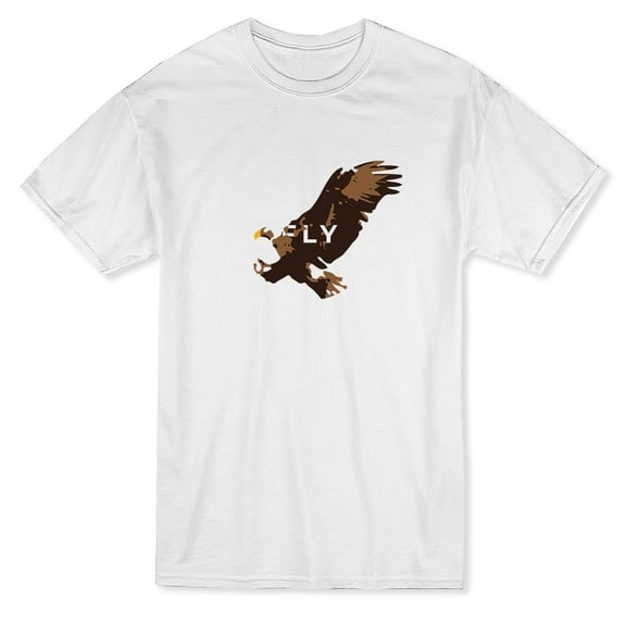 Graphic Eagle Fly Graphic Men White T-Shirt, Male Small
