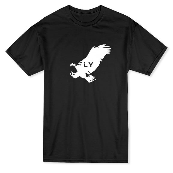 Graphic Eagle Fly Quote Men Black T-Shirt, Male x-Large