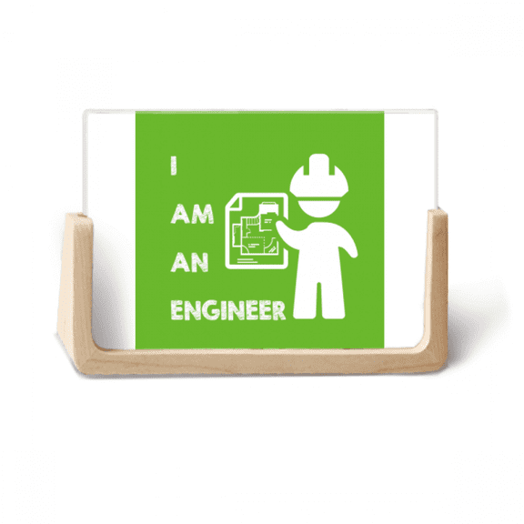 Graphic Engineer Helmet Position Photo Wooden Photo Frame Tabletop Display