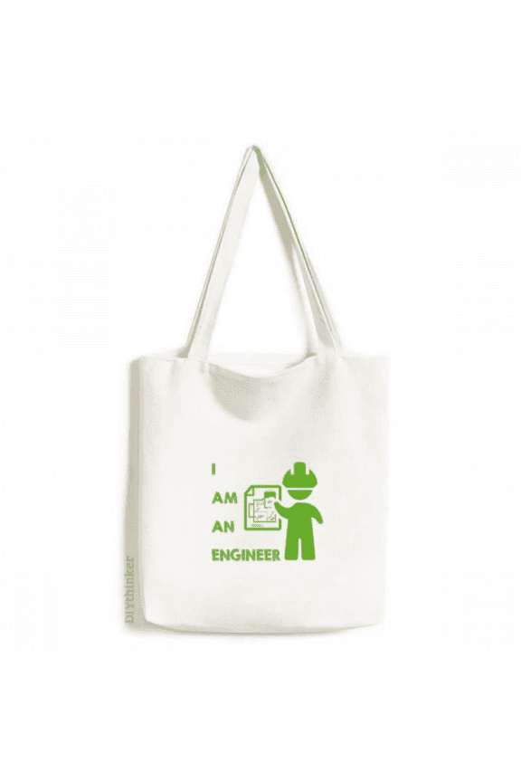 Graphic Engineer Helmet Position Tote Canvas Bag Shopping Satchel Casual Handbag