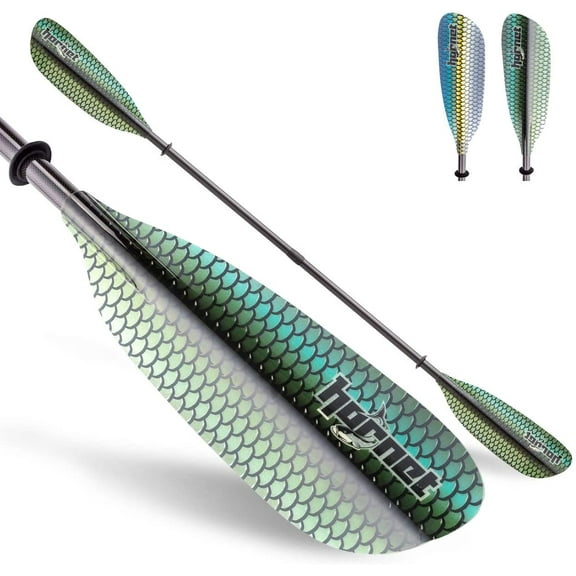 Graphic Fiberglass Multi Functional Kayak Paddle (Green Scale Design)