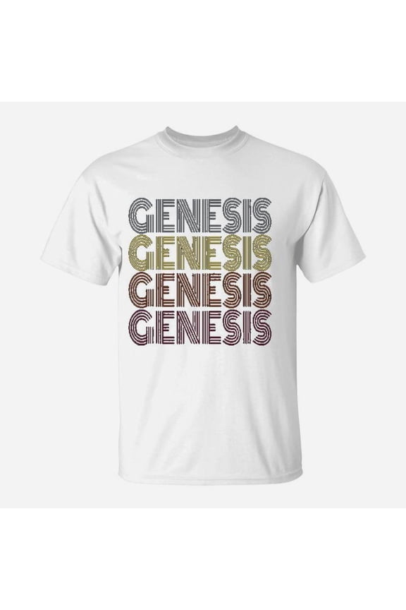 Graphic First Name Genesis Retro Pattern Style TShirt
