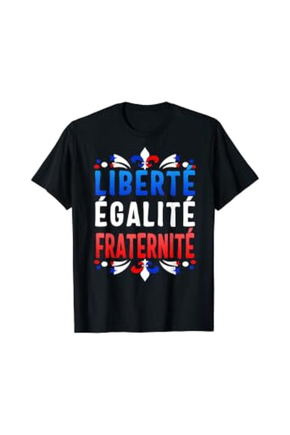 Graphic Fraternity French Bastille Day Fleur De Lis Liberty Equality T-Shirt, Size S-5XL