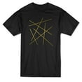 thumbnail image 1 of Graphic Golden Lines Design Men Black T-Shirt, Male Large, 1 of 4