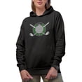 thumbnail image 1 of Graphic Golf Ball & Clubs, Golf Player, Golfing or Golfer Themed Merch Gift, Black Hooded Sweatshirt or Hoodie, Small, 1 of 5